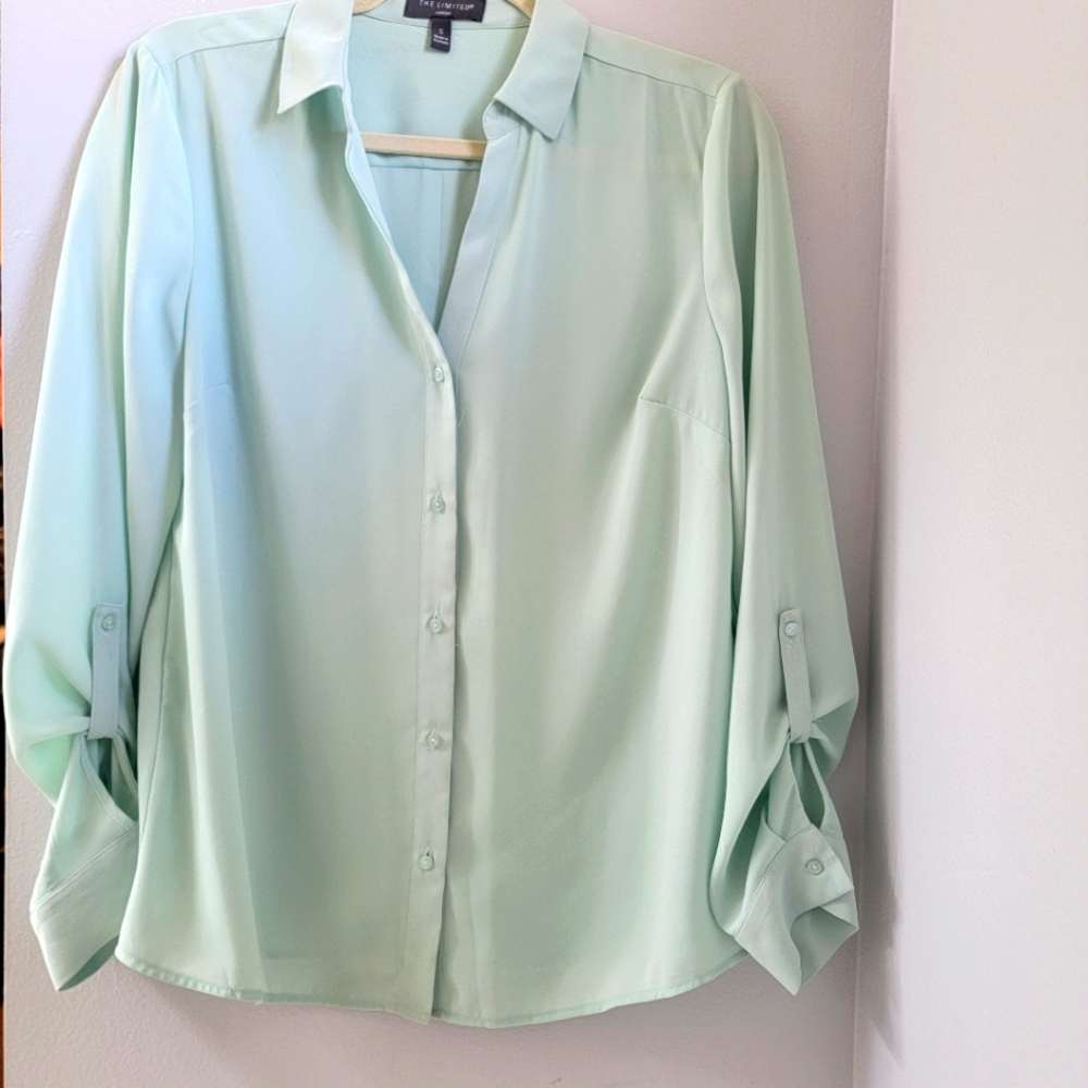 NWOT Limited SeaFoam Green Blouse Small
